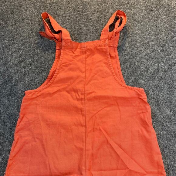 Lucy & Yak Coral Orange Overalls Womens 6 Organic Cotton Straight Leg Dungarees - Picture 5 of 10